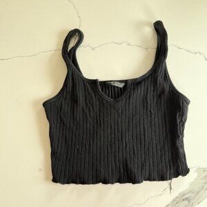 SHEIN | Crop Top | Size Small | Black | Ribbed Cotton Blend | 2 for $10 Promo